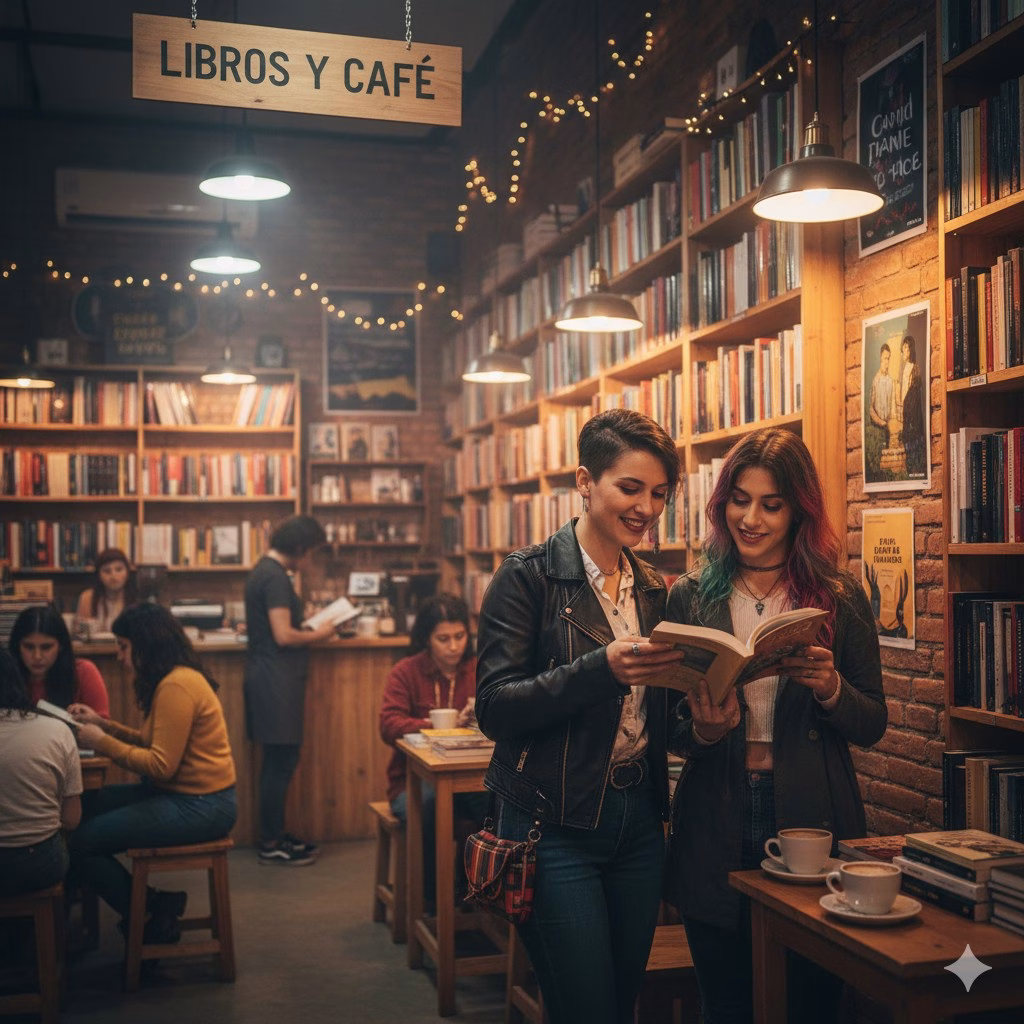 People talking in a warmly lit bar in Bogotá
