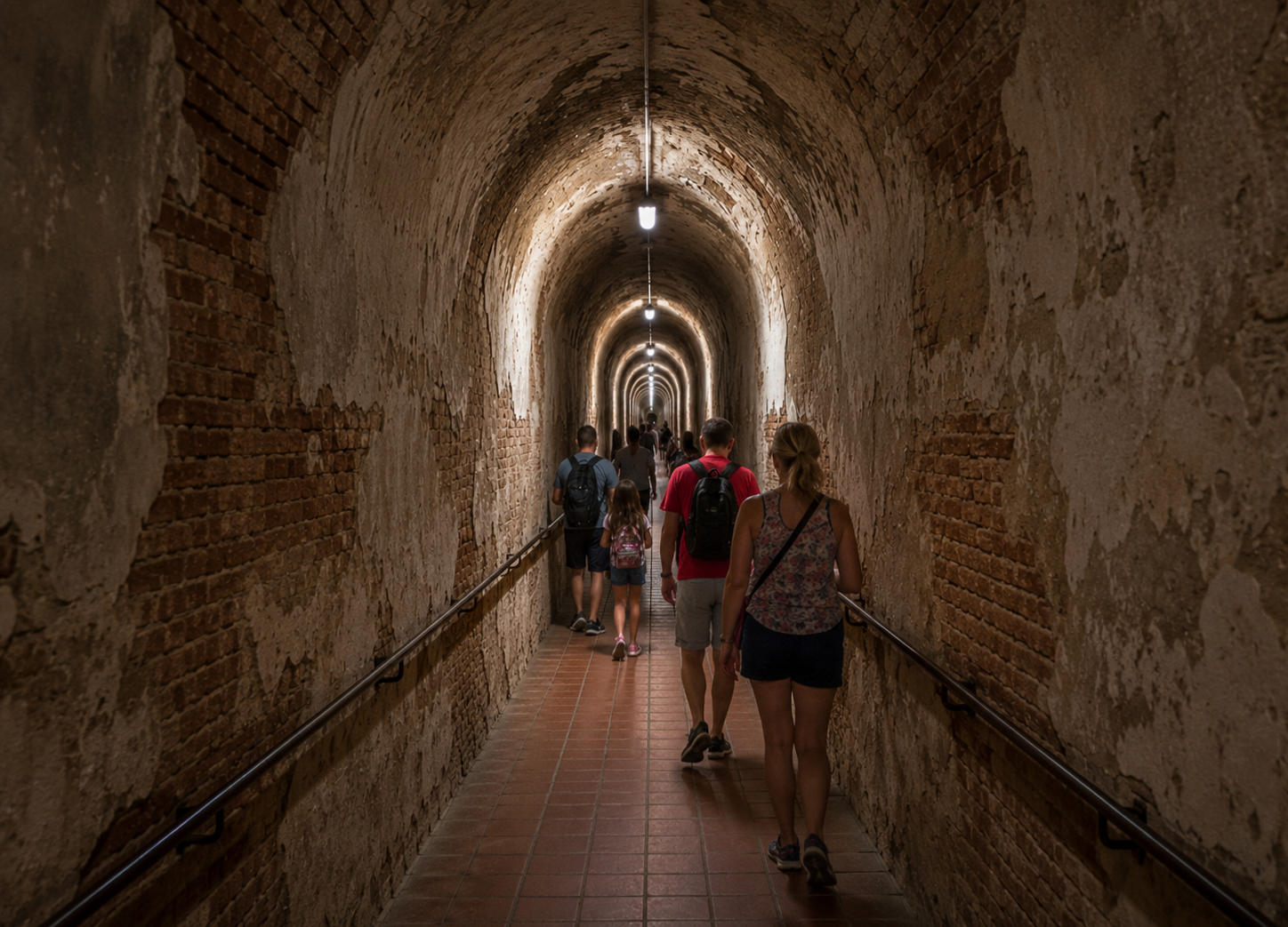 inside the tunnels of san felipe castle cartagena colombia