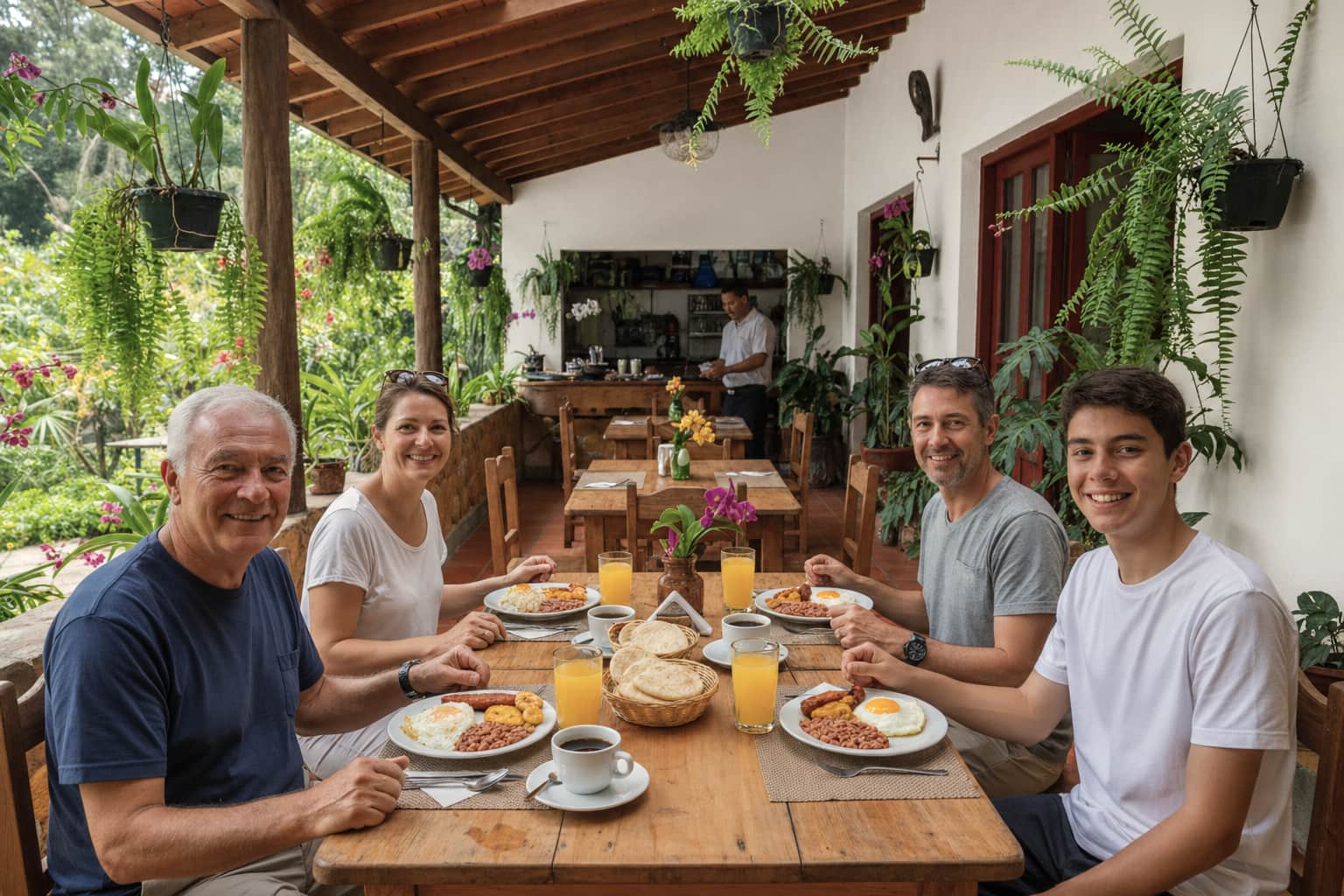 traditional colombian lunch in fusagasuga town during coffee farm day tour colombia