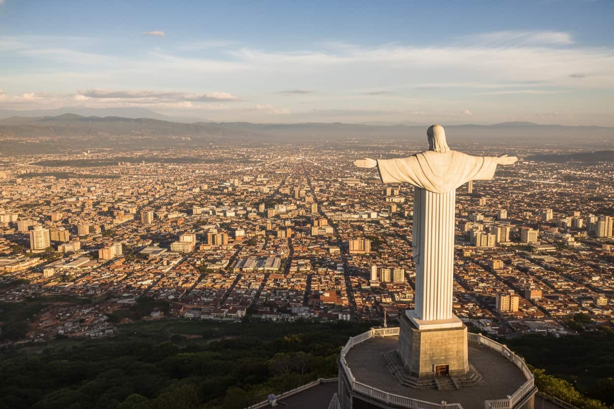 Cristo rey cali colombia hilltop view