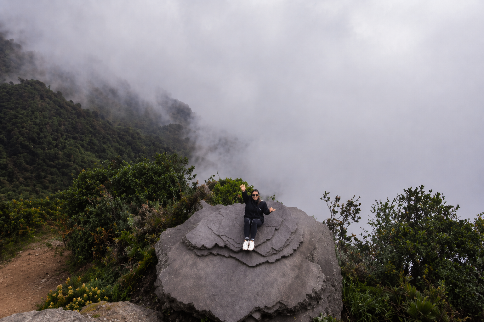 panoramic view of andean mountains and cloud forest from chicaque natural park colombia