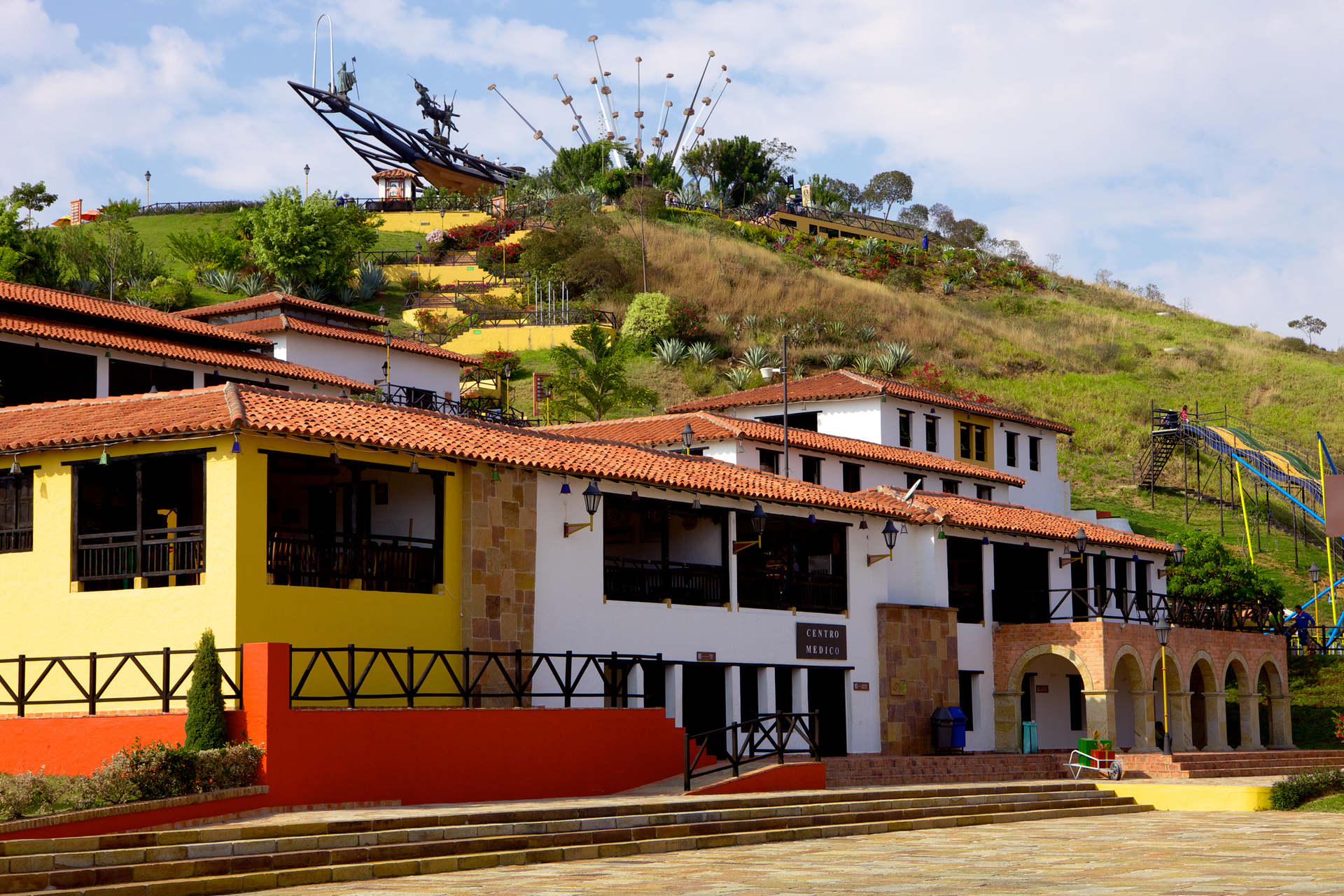 Main buildings and attractions inside the park captured during a Chicamocha National Park Tour.