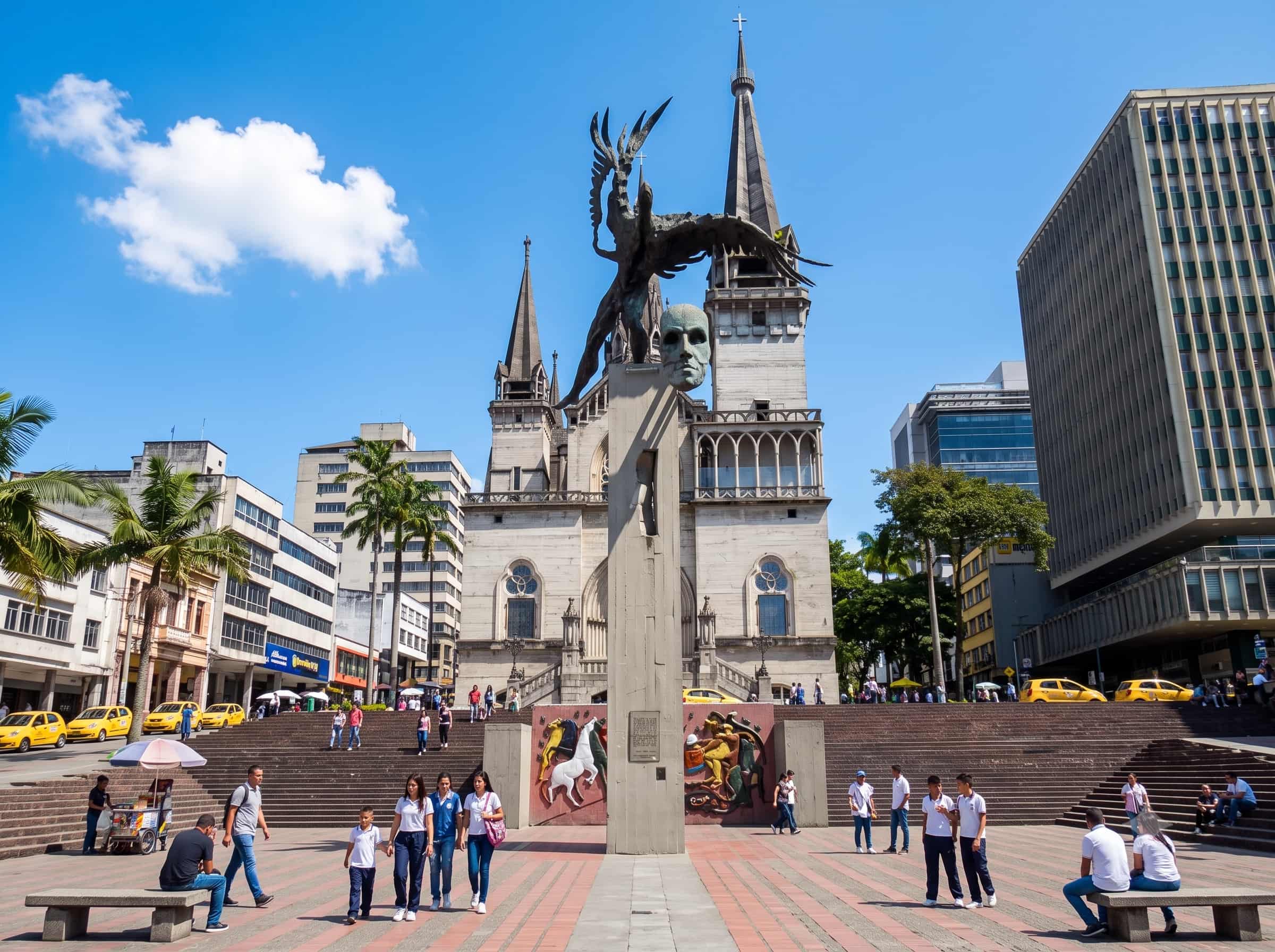 bolivar condor statue plaza bolivar manizales colombia