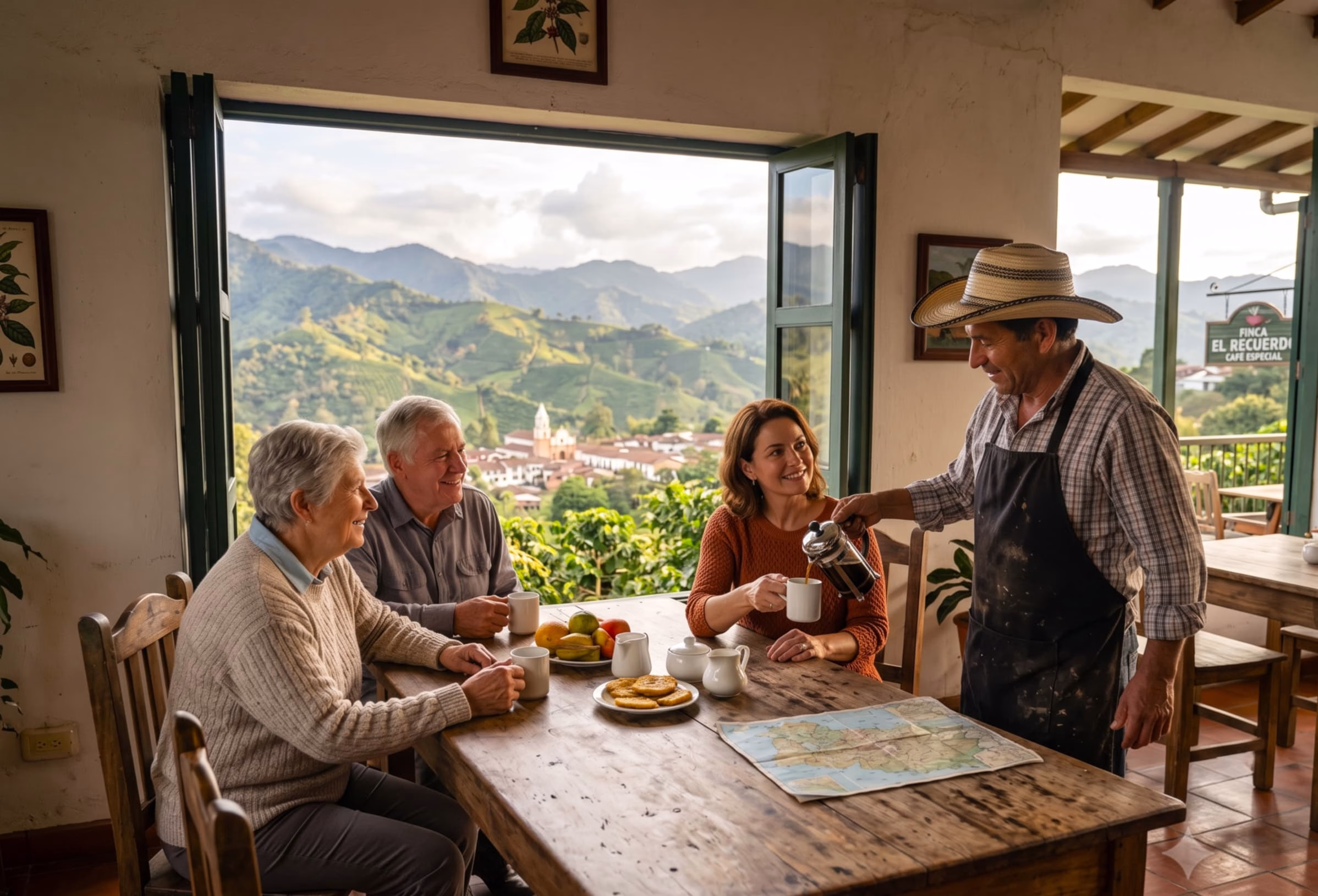 travelers having luch medellin colombia